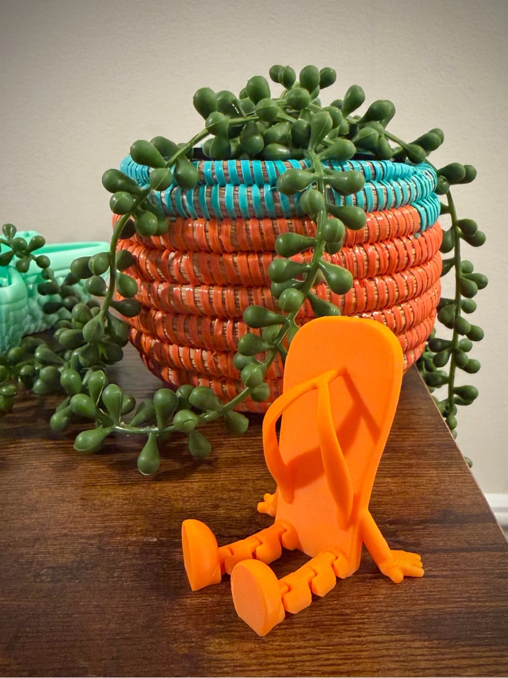 Bright Orange decor Flip-Flops with moveable legs 3 inches from top to bottom